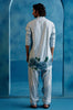 Ice Blue Silk Chanderi Hand-Painted Kurta Set