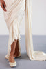 Ivory Satin Pre Draped Saree