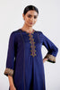 Navy Blue Hand Embroidered Cotton Silk Satin Salwar Set