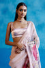 Blush Pink Silk Organza Hand-Painted Embroidered Saree