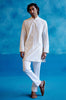 Ivory Silk Chanderi Kurta and Embroidered Bundi Set