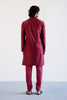 Maroon Self Embroidered Chanderi Kurta Set