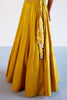 Malaika Arora in Mustard Yellow Embroidered Cotton Silk Satin Lehenga Set