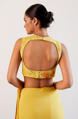 Kajol in Yellow Georgette Hand-Painted Embroidered Saree