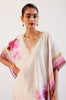 Ivory and Pink Silk Chanderi Hand-Painted Embroidered Kaftan Set