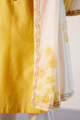 Ivory and Yellow Hand-Painted Stole