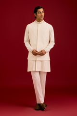 Ivory Cotton Silk Blend Bundi Set