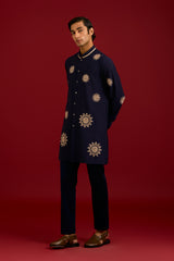 Navy Cotton Silk Blend Kurta Set