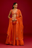 Orange Embroidered Gajji & Cotton Silk Lehenga Set