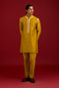Mustard Bandhej Embroidered Kurta set