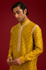 Mustard Bandhej Embroidered Kurta set