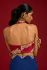 Navy Blue Embroidered Chinniya Silk Saree Set