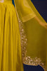 Mustard Silk Chanderi Embroidered Anarkali Set