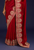 Red Embroidered Chinniya Silk Saree Set