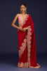 Red Embroidered Chinniya Silk Saree Set