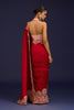 Red Embroidered Chinniya Silk Saree Set