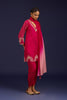 Fuchsia Cotton Silk Satin Embroidered Kurta Set