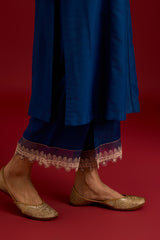 Dark Blue embroidered kurta set