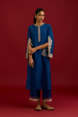 Dark Blue embroidered kurta set