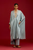 Slate Blue Modal Satin Embroidered Kaftan Set