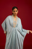 Slate Blue Modal Satin Embroidered Kaftan Set