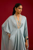 Slate Blue Modal Satin Embroidered Kaftan Set