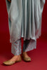 Slate Blue Modal Satin Embroidered Kaftan Set