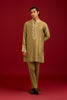 Olive Cotton Silk Blend Kurta Set