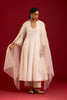 Ivory Cotton Silk Blend Embroidered Anarkali Set