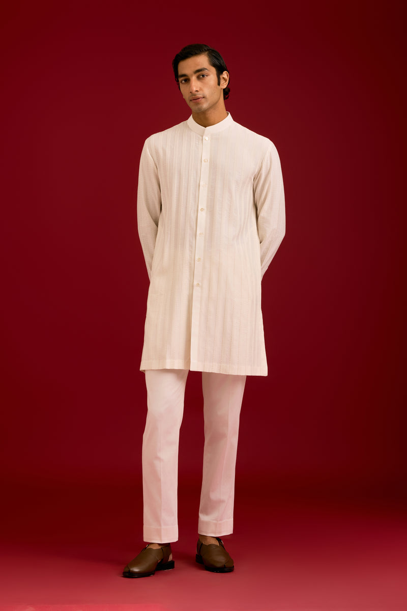Ivory Cotton Silk Blend Bundi Set