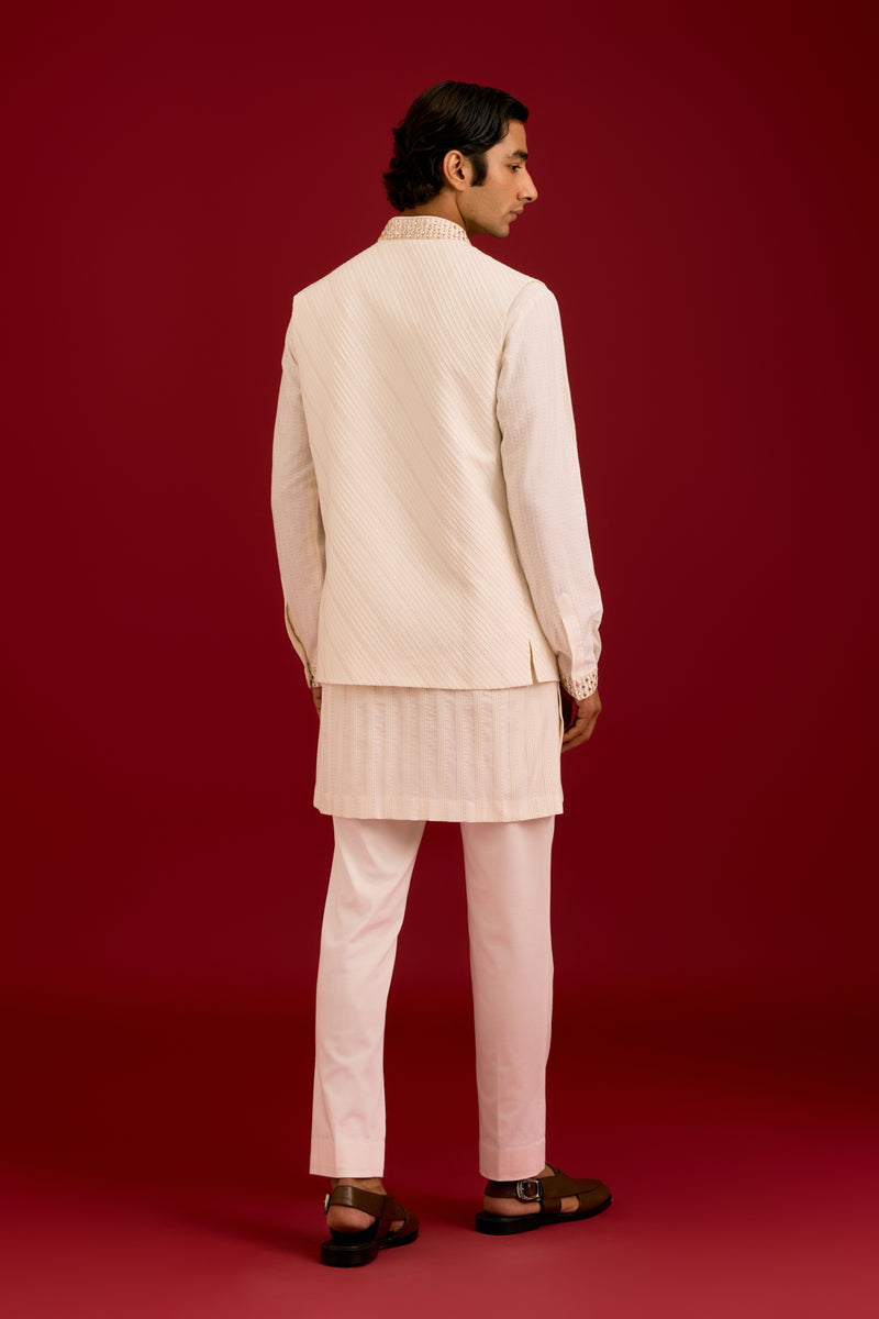 Ivory Cotton Silk Blend Bundi Set