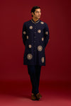 Navy Cotton Silk Blend Kurta Set