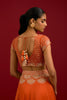 Orange Embroidered Gajji & Cotton Silk Lehenga Set