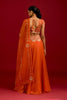 Orange Embroidered Gajji & Cotton Silk Lehenga Set