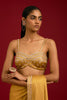 Mustard Embroidered Modal Satin Saree Set