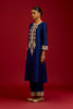 Navy Bhandhej Embroidered Kurta Set