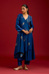 Navy Blue Anarkali with Pants Set