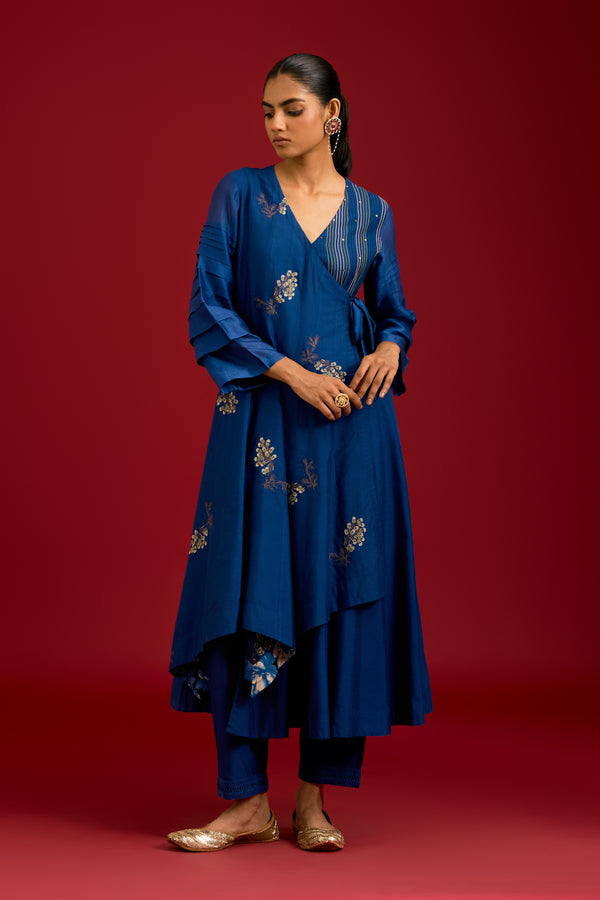 Nay Blue Anarkali with Pants Set