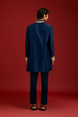 Navy Chanderi Cotton Kurta set