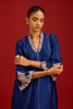 Navy Chinniya Silk Embroidered Kurta Set
