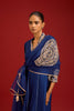 Navy Chinniya Silk Embroidered Kurta Set