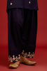 Navy Cotton Satin Embroidered Kurta Set