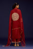 Rust Chinniya Silk Embroidered Kurta Set