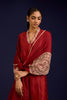 Rust Chinniya Silk Embroidered Kurta Set