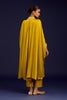 Mustard Modal Satin Embroidered Kaftan Set