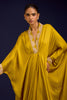 Mustard Modal Satin Embroidered Kaftan Set
