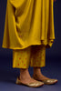 Mustard Modal Satin Embroidered Kaftan Set
