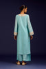Aqua Blue Silk Chanderi Embroidered Kurta Set
