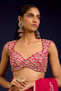Fuchsia Embroidered Modal Satin Saree Set