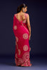 Fuchsia Embroidered Modal Satin Saree Set